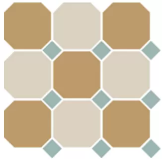 Керамогранит 4403+16 OCT13-A Yellow 03 White 16 OCTAGON/Turquoise 13 Dots (лист 30х30 9 штук+вставки)