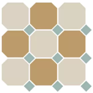 Керамогранит 4416+03 OCT13-B White 16 Yellow 03 OCTAGON/Turquoise 13 Dots (лист 30х30 9 штук+вставки)