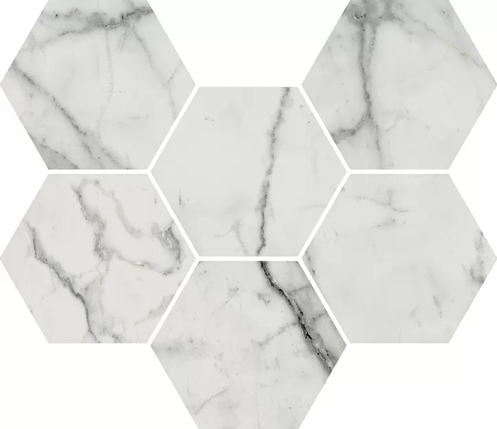 Керамогранит 620110000046 Charme Evo Statuario Mosaico Hexagon 25x29