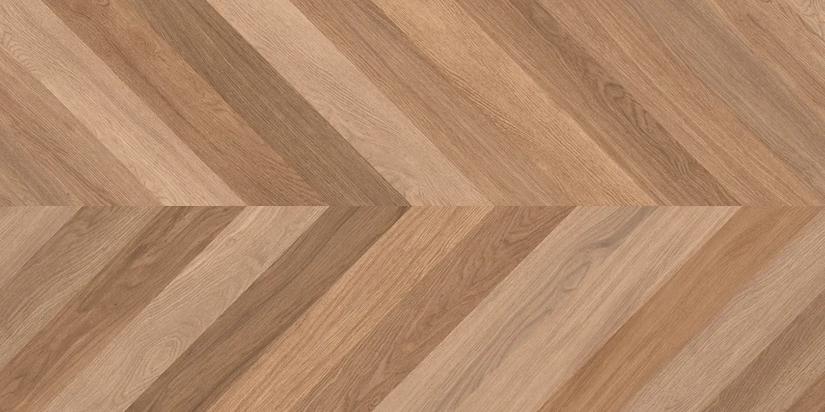 Керамогранит Wood Canarium Chevron M тёмно-бежевый матовый карвинг 60х120