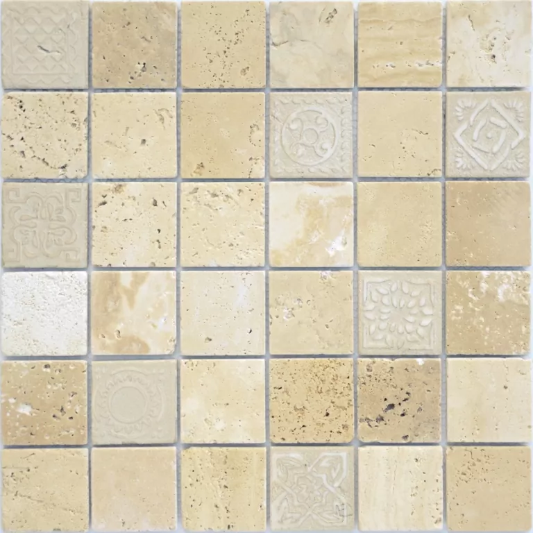 Мозаика Art Travertino beige MAT 48x48x8 300x300x8
