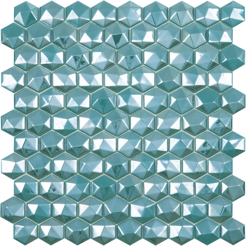 Мозаика Hex Diamond № 370D Бирюзовый-С0002688